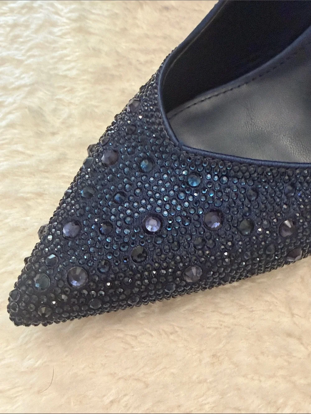 🆕 Nicole Miller Women's Navy Rhinestone Slingback Pump - Picture 5 of 9